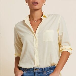 Grayson The Hero Button-Up Tissue-Cotton Button Down Shirt in Butter Yellow